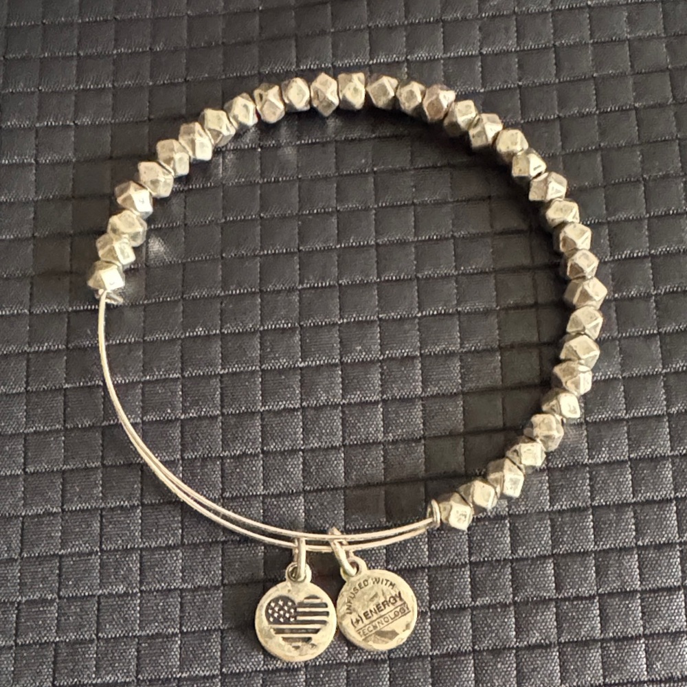 Alex and Ani Silver Beaded Bracelet with Charms